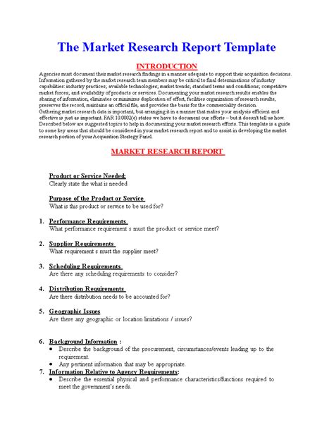 market study report template